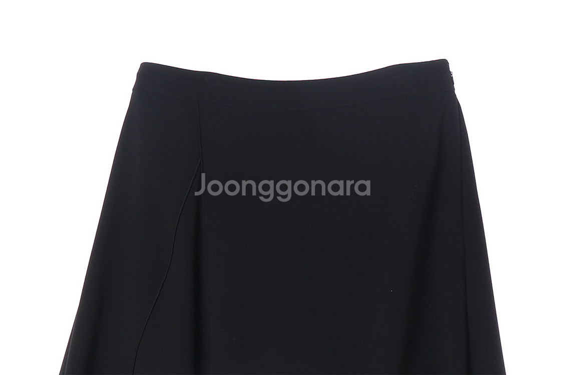 [L]쉬즈미스 블랙 언발 쉬폰 플레어스커트 치마--1