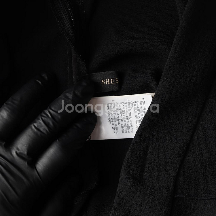 [L]쉬즈미스 블랙 언발 쉬폰 플레어스커트 치마--4