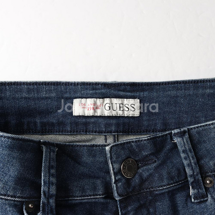 [M]게스 W28 진청 데미지 롤업 쇼츠 청반바지--4