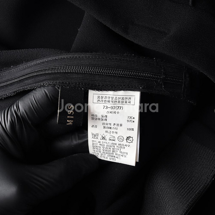 [L]쉬즈미스 블랙 언발 쉬폰 플레어스커트 치마--5