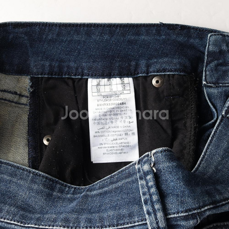 [M]게스 W28 진청 데미지 롤업 쇼츠 청반바지--5