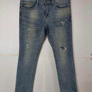 33)플랙진 가죽패치 워싱 스판 SLENDER 일자청바 이미지