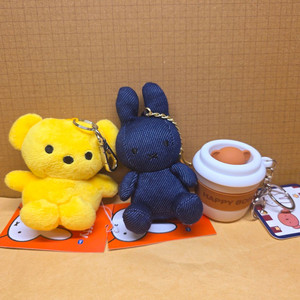 노란곰, 데님미피, 보리스 인형 키링 3종 새상품.