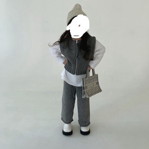 세인트돌 니트집업조끼SET
