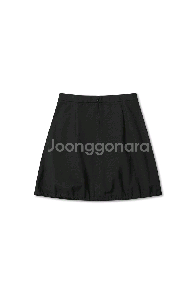 새상품) 럭키마르쉐 스트링 벌룬 미니 스커트 치마 블랙--4