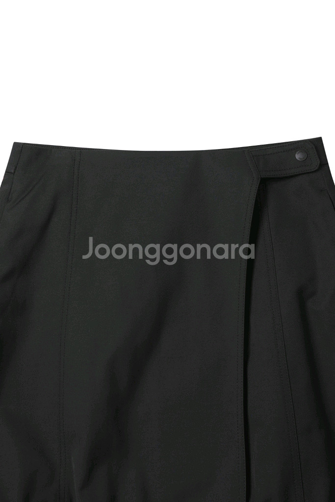 새상품) 럭키마르쉐 스트링 벌룬 미니 스커트 치마 블랙--5