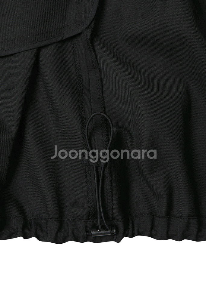 새상품) 럭키마르쉐 스트링 벌룬 미니 스커트 치마 블랙--8