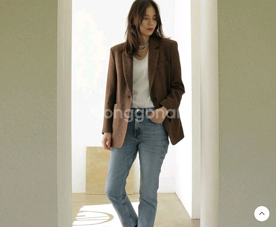 골든아이 딥브라운 울100 자켓 블레이저 싱글 코트--2