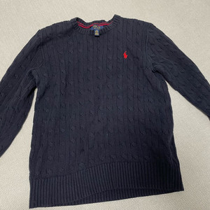 폴로 보이즈 꽈배기니트 남색 L사이즈
