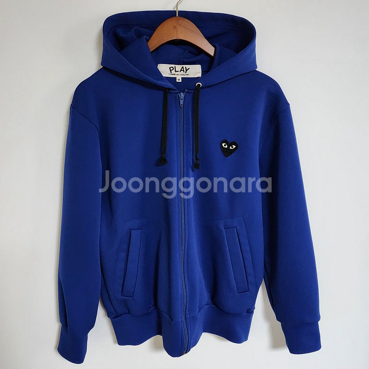 M 꼼데가르송 블루 블랙와펜 남성 후드집업 AZ-T25--0