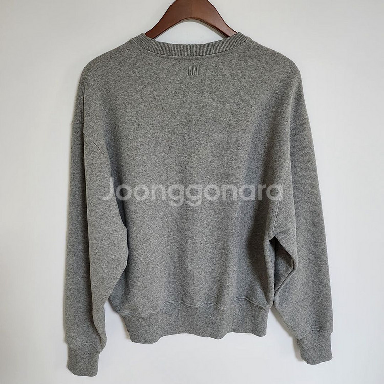 S 아미 그레이 빅하트 자수 맨투맨 A21HJ028--3