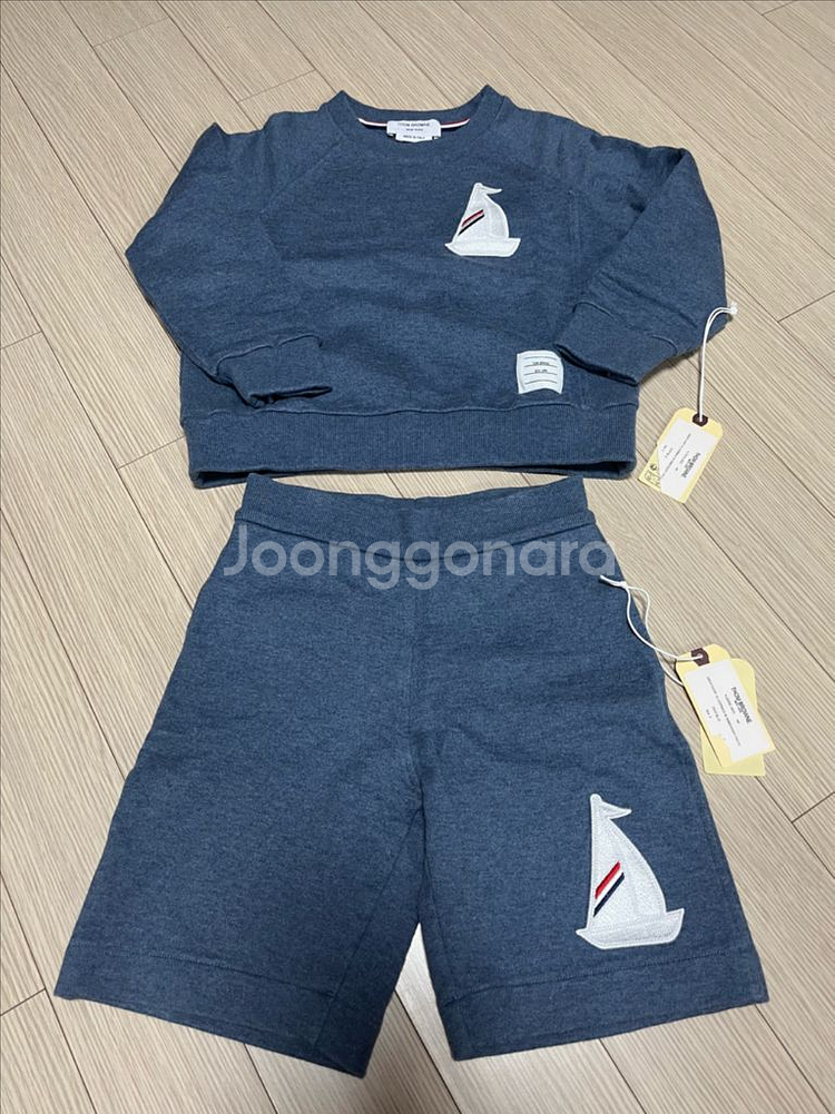 톰브라운 키즈 요트 스웨트셔츠 반바지 세트--0