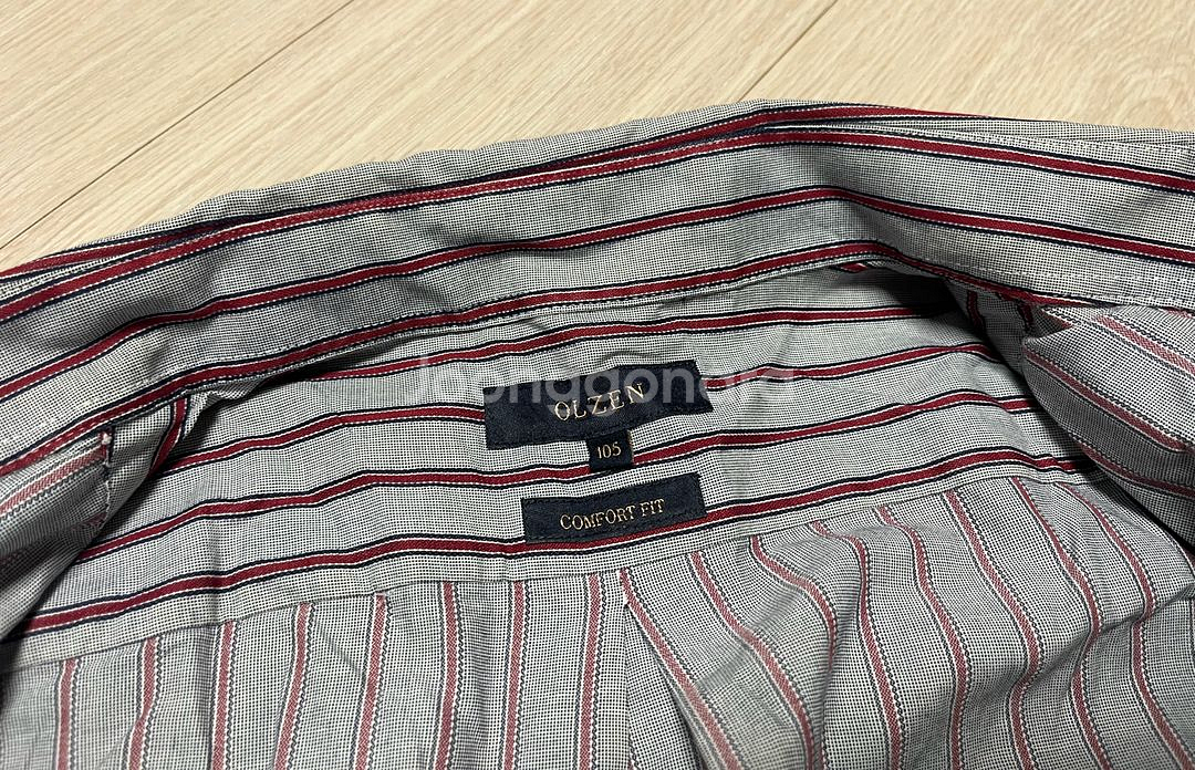 (거의새것) 올젠 OLZEN 스트라이프 면 셔츠 105--2