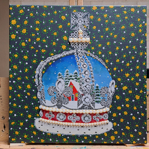 꽃버선과 스노우볼 아크릴 그림액자입니다