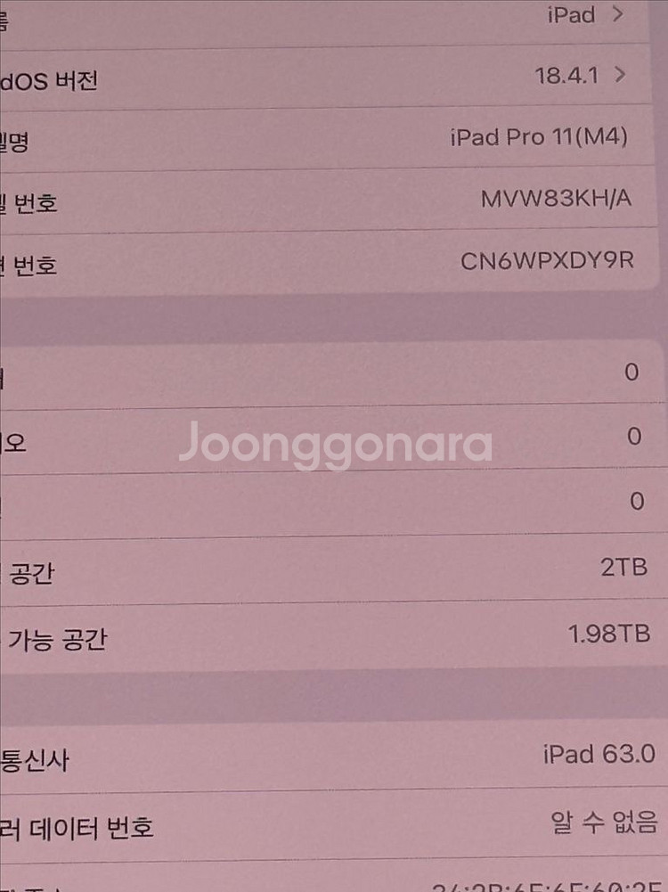 M4 아이패드 프로 11인치 2테라 셀룰러 실버--5