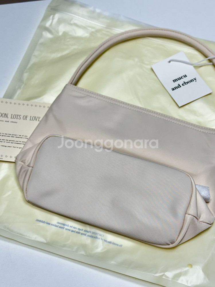 무쿠앤에보니 가방 크림 토트백 새상품--3