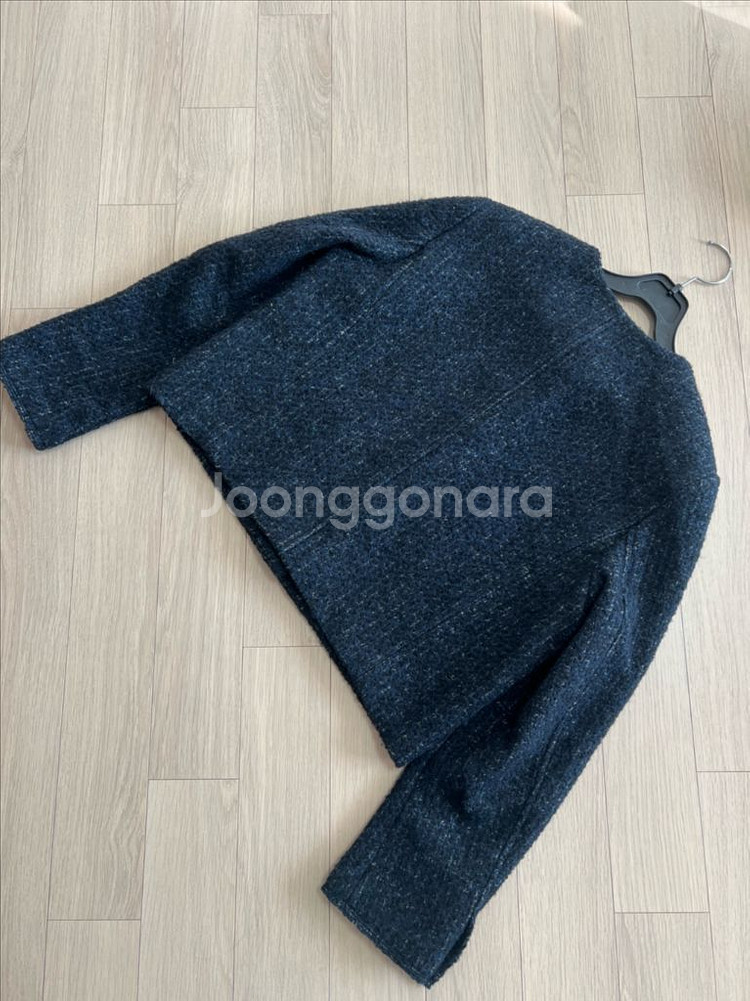 23년 구호플러스 울 부클 트위드자켓 싱글버튼네이비크롭--7