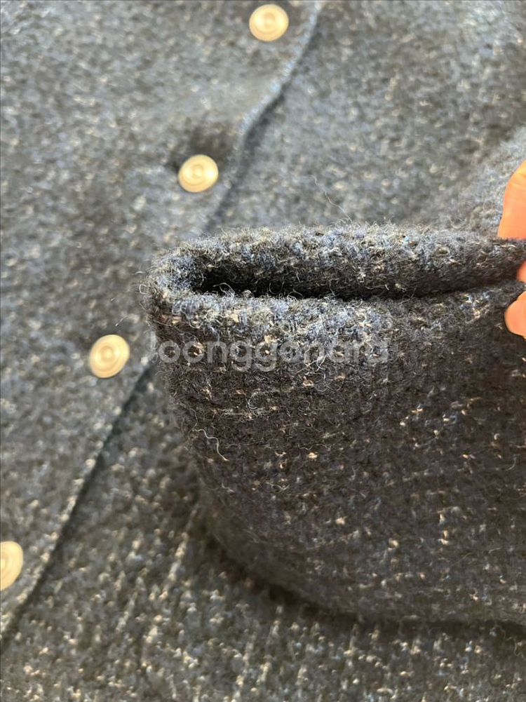 23년 구호플러스 울 부클 트위드자켓 싱글버튼네이비크롭--15