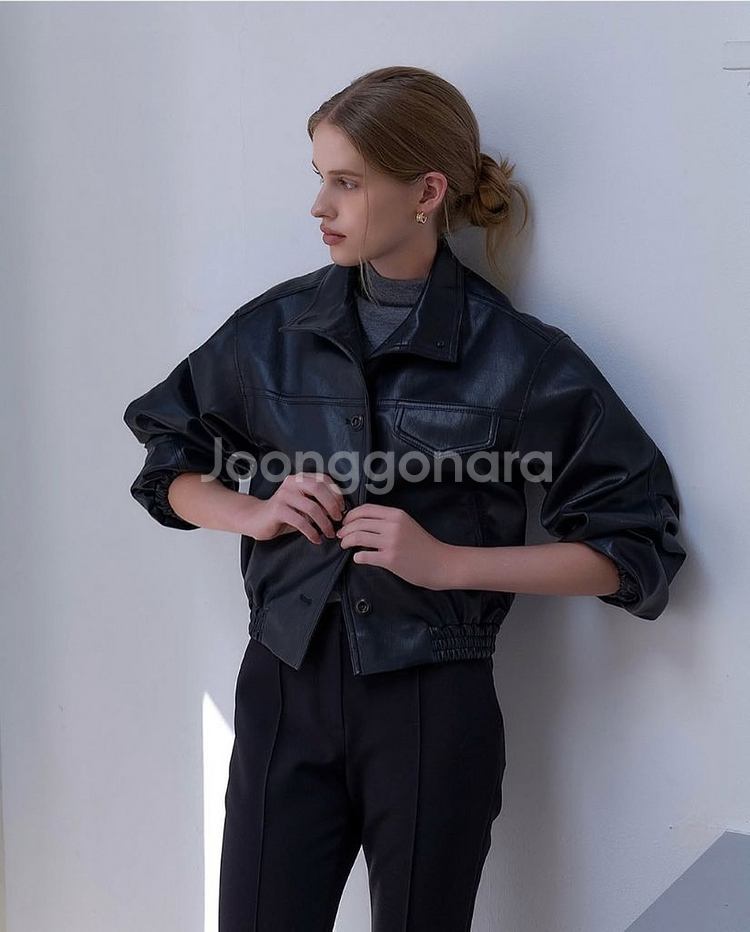 오뮤 레더블루종자켓 가죽자켓--0