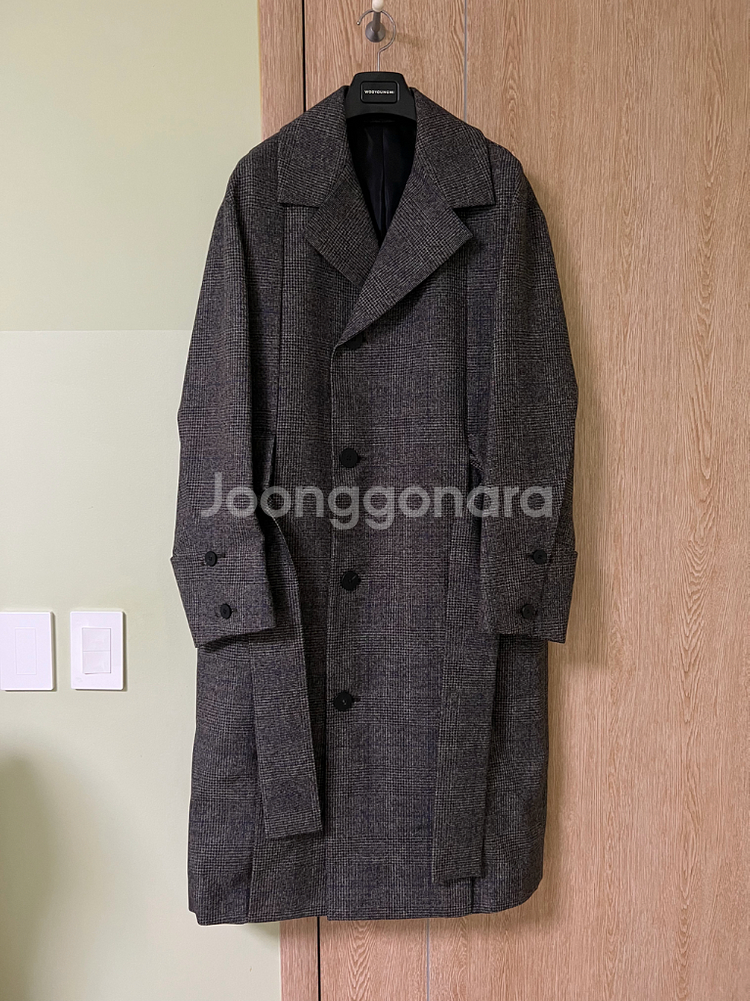 우영미 21,22fw 메인 체크 코트 44사이즈--2