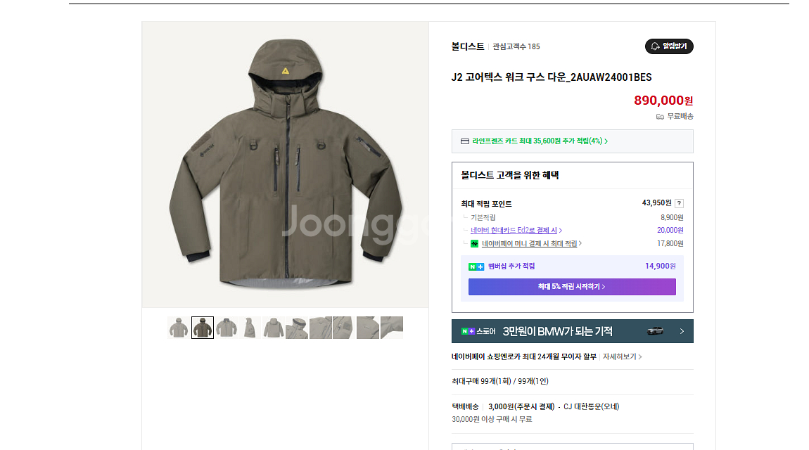 볼디스트 고어텍스 패딩 스톤베이지 사이즈 100--1
