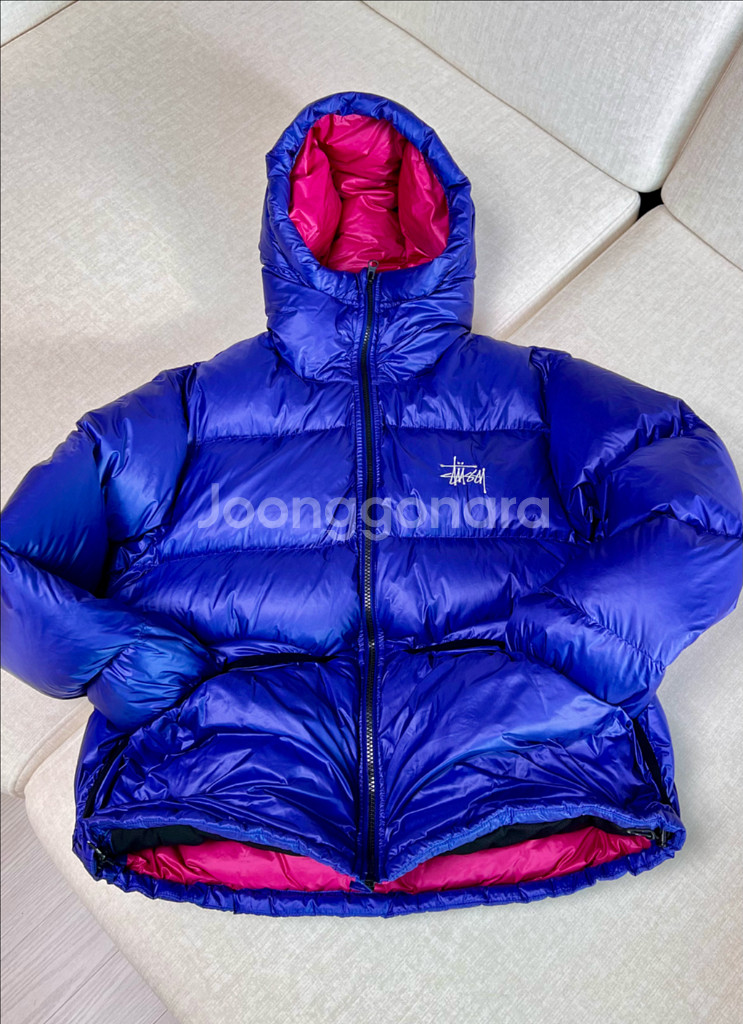 스투시 패딩 마이크로 립스탑 다운패딩 파카 블루 XS--7