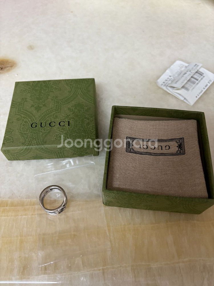 구찌인터로킹 g와이드 반지 18호--0