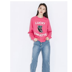 럭키슈에뜨 맘핏 데님 팬츠 36 사이즈 정품 사이즈