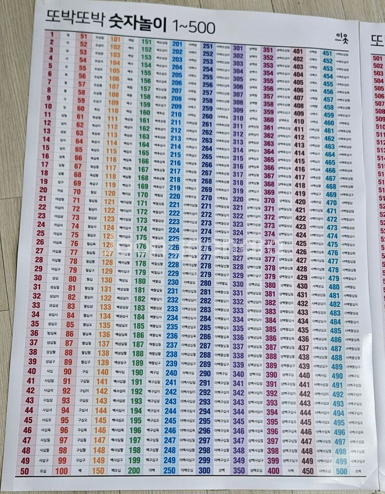 또박또박 숫자놀이 1~1000 2장-덤있음--3