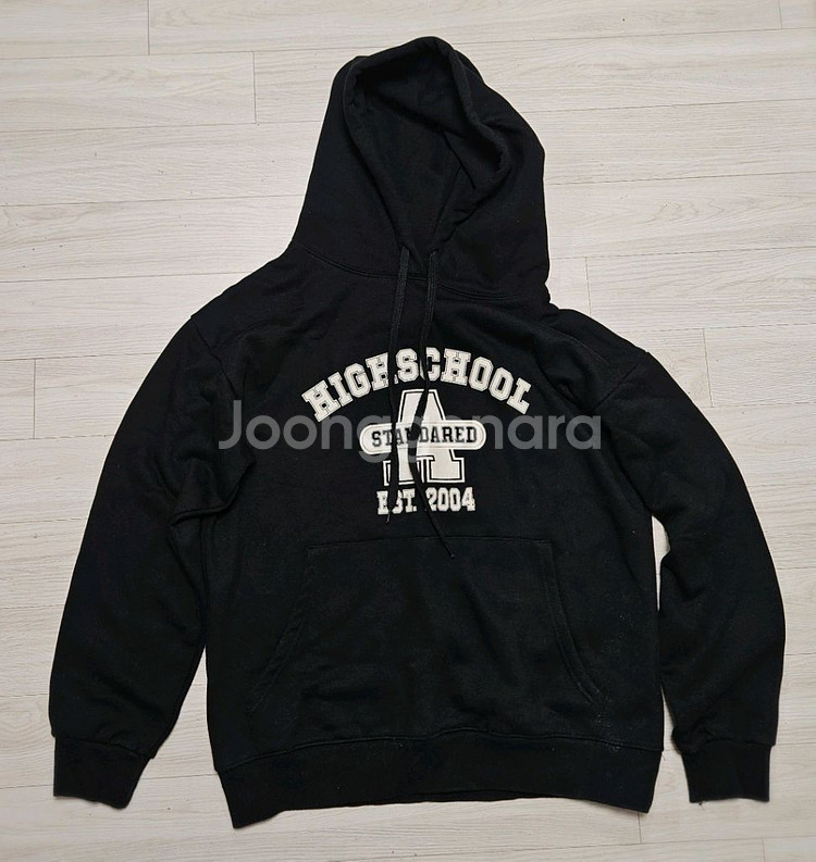 (플라스틱아일랜드) 레터링후드기모티셔츠--5