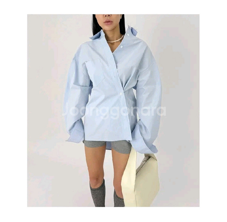 드노리타 랩클로져 옥스퍼드 셔츠- 블루,프리--0