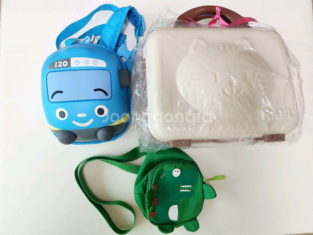 (3종일괄)유아가방/타요가방/공룡크로스백/캐리어--0