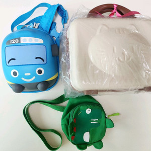 (3종일괄)유아가방/타요가방/공룡크로스백/캐리어