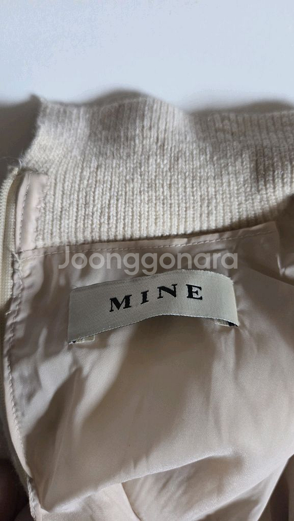 한섬 마인 니트 배색 언밸런스 체크 원피스 44~55--8