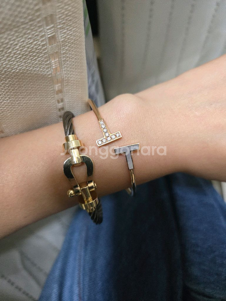 18k t와이어 랩다이아팔찌 이번주까지만올려요--1