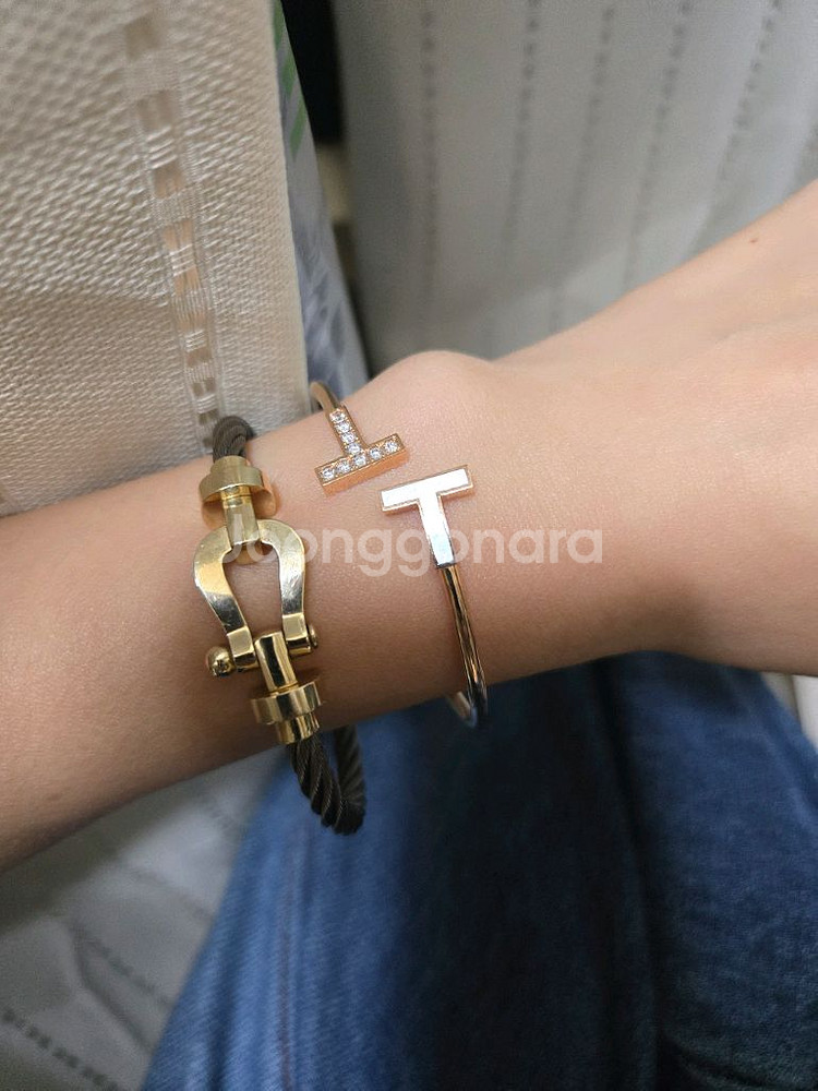 18k t와이어 랩다이아팔찌 이번주까지만올려요--2