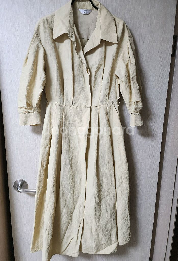 한섬 오브제 린넨 블렌드 롱원피스 드레스 55 (22년--2