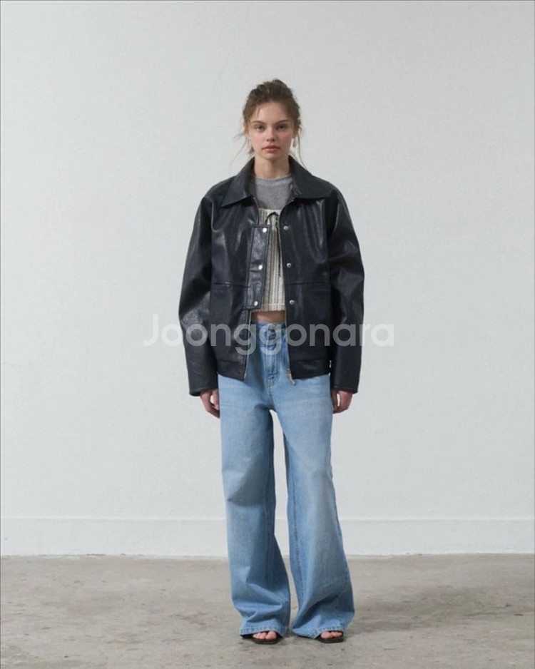 포에토 레더자켓 네이비--3