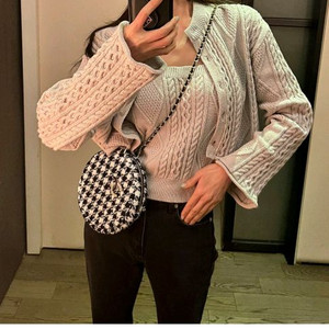 고걸 케이블 니트 가디건 나시 세트