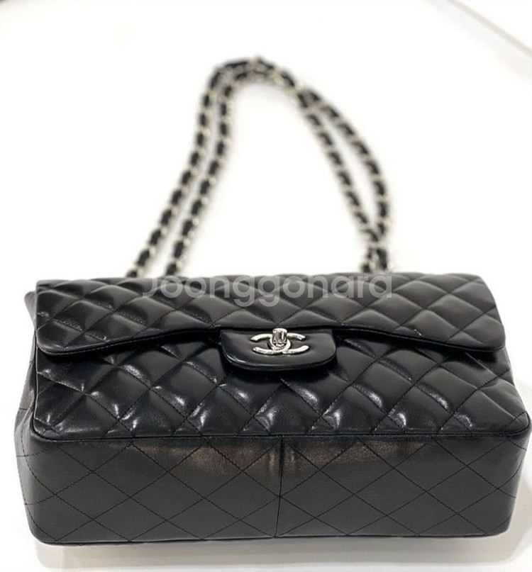 샤넬 클래식 램스킨 라지 점보 은장--6