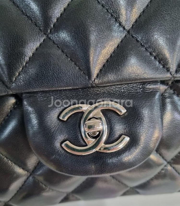 샤넬 클래식 램스킨 라지 점보 은장--4