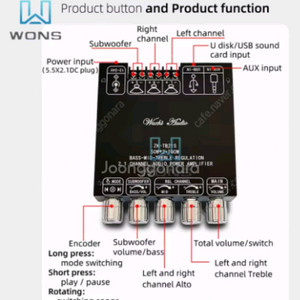 새상품 블루투스 2.1 오디오 증폭기보드.Zk-tb21s