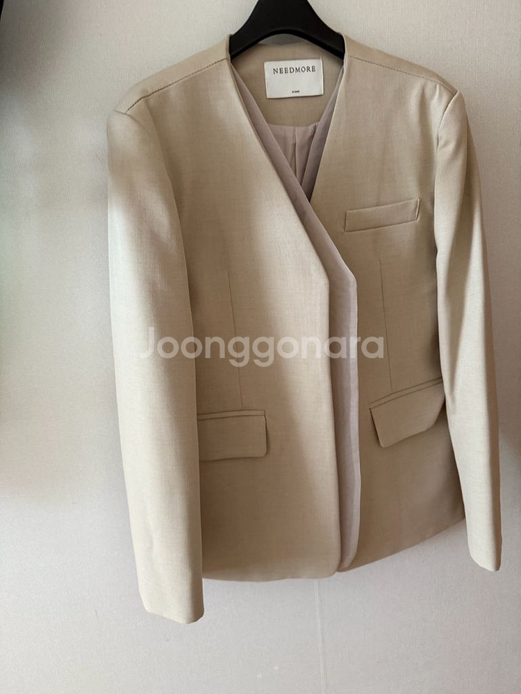 플라이모델 브이넥 자켓 베이지--2