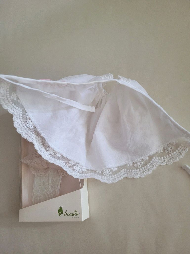 스카디아 아기레이스밴드 레이스보넷 새상품수준 촬영때예쁨--4