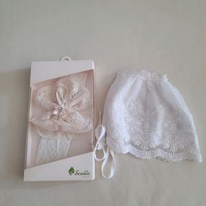 스카디아 아기레이스밴드 레이스보넷 새상품수준 촬영때예쁨