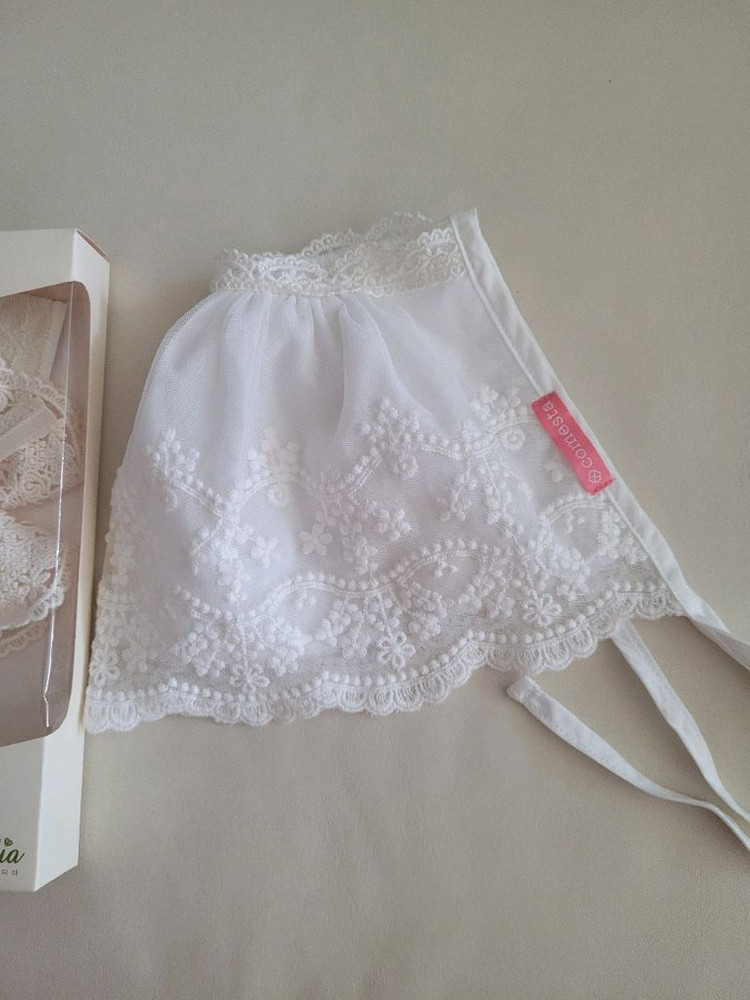 스카디아 아기레이스밴드 레이스보넷 새상품수준 촬영때예쁨--3