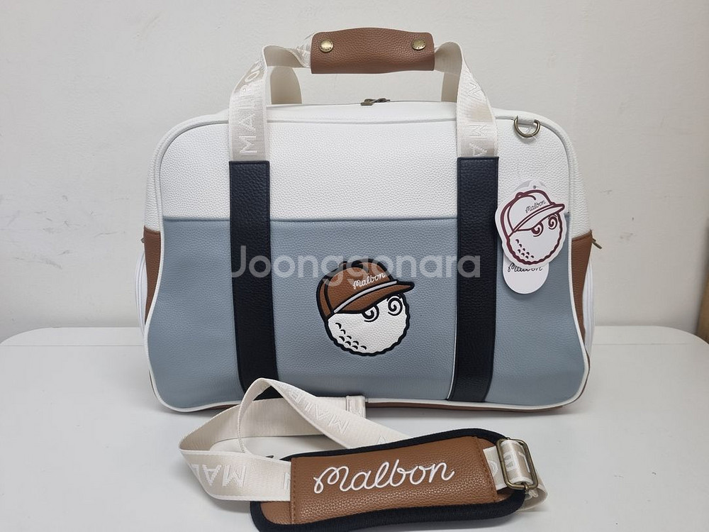 말본 컬러블록 보스턴백 (다크민트)--0