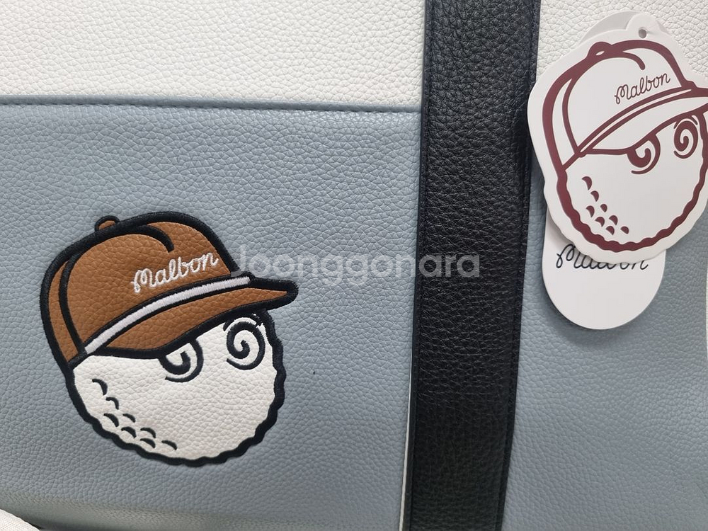 말본 컬러블록 보스턴백 (다크민트)--1