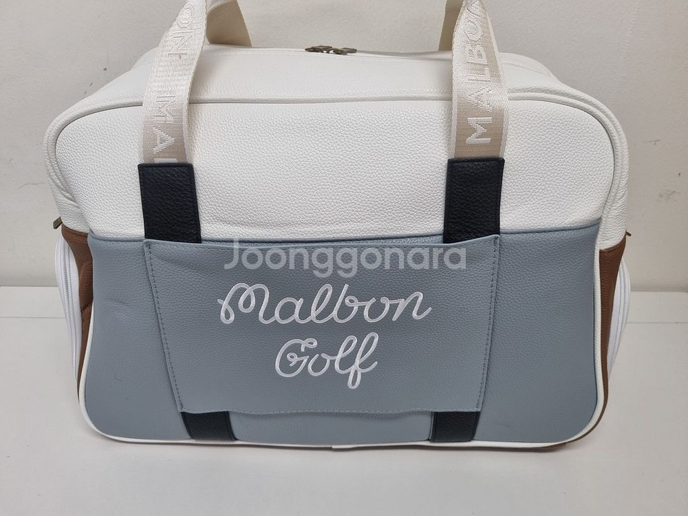 말본 컬러블록 보스턴백 (다크민트)--4