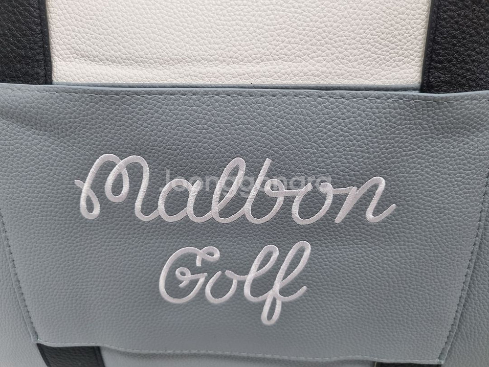 말본 컬러블록 보스턴백 (다크민트)--5